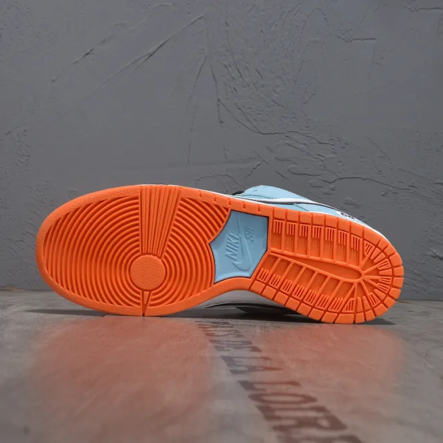 Nike SB Force 58 Light Blue Black Orange Skateboard Shoes 5