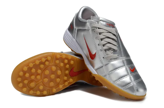 Nike Total 90 III Metallic Silver Red Indoor Soccer Shoes 6