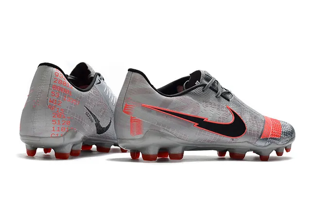 Nike Branco Preto Botins Baixos com Cadarço Assimétrico para Campo Firme Sapatos de Futebol 12