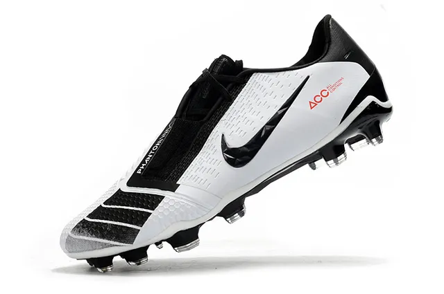 Nike Branco Preto Botins Baixos com Cadarço Assimétrico para Campo Firme Sapatos de Futebol 16
