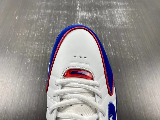 Nike Tênis de Basquete Branco e Azul Alto com Upper Sintético Ribeteado 5