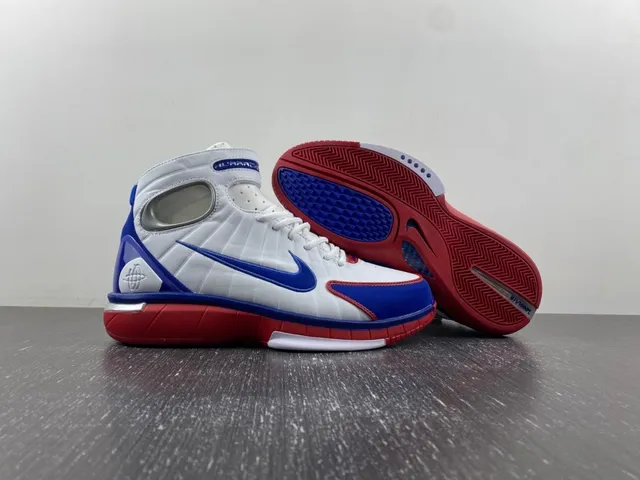 Nike Tênis de Basquete Branco e Azul Alto com Upper Sintético Ribeteado 12