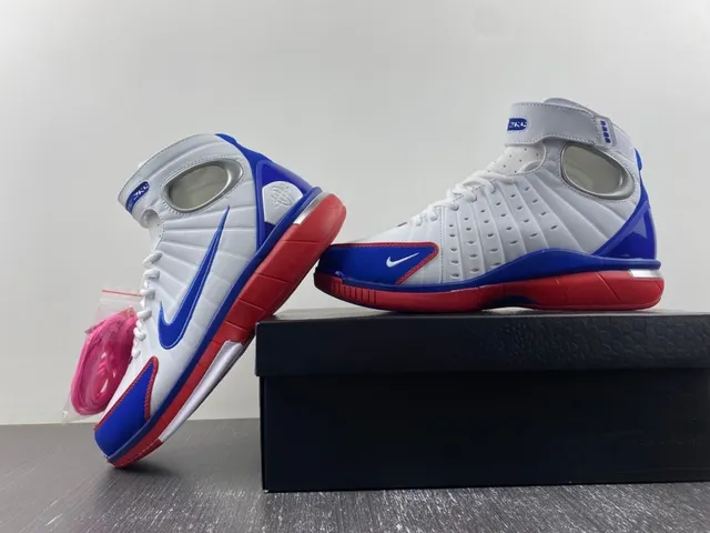 Nike Tênis de Basquete Branco e Azul Alto com Upper Sintético Ribeteado 14