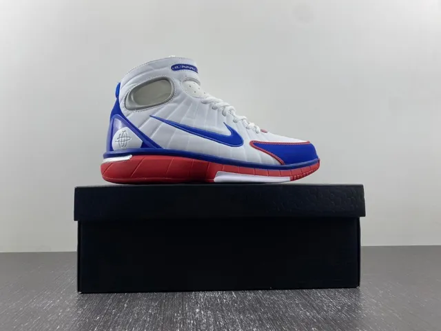Nike Tênis de Basquete Branco e Azul Alto com Upper Sintético Ribeteado 15