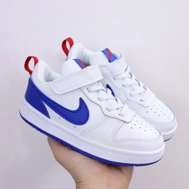 Nike White Blue Low-Top Laceless Lifestyle Sneakers 8
