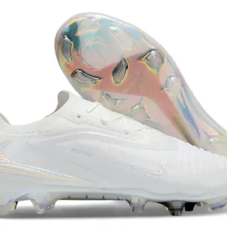 Nike White Iridescent Knit Firm-Ground Soccer Shoes