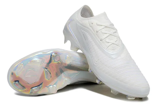 Nike White Iridescent Knit Firm-Ground Soccer Shoes 4