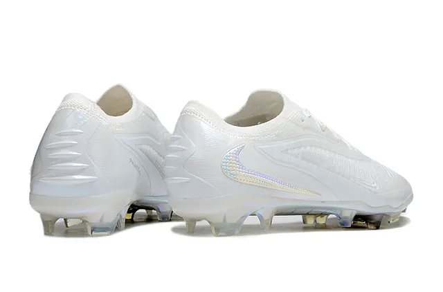 Nike White Iridescent Knit Firm-Ground Soccer Shoes 5