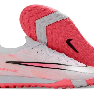 Nike Haut en maille blanc et rose Détails de rayures dégradées Chaussures de football Turf