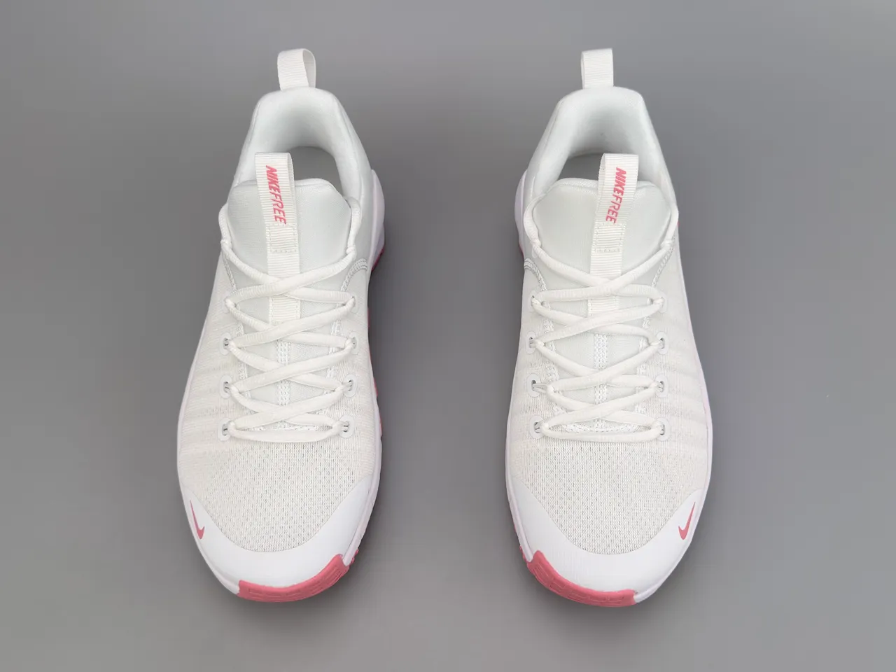 Nike White Pink Knit Upper Segmented Flex-Groove Midsole Running Shoes 9