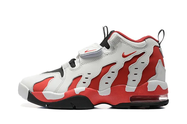 Nike White Red High-Top Flame-Pattern Overlay Basketball Shoes 2
