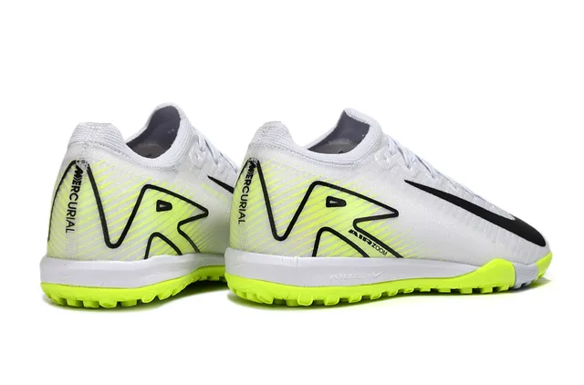 Nike White Yellow Low-Cut Knit Upper Asymmetric Lacing Turf Soccer Shoes 5