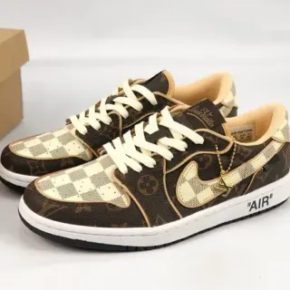 Nike x Louis Vuitton Air Jordan 1 Low Monogram Damier tênis lifestyle
