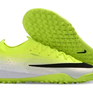 Nike Amarelo Preto Atomknit Parte superior de malha Colar baixo Turf Sapatos de futebol