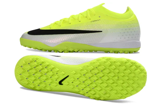 Nike হলুদ কালো Atomknit সুতার উপরের অংশ লো-কাট কলার টার্ফ ফুটবল জুতা 6