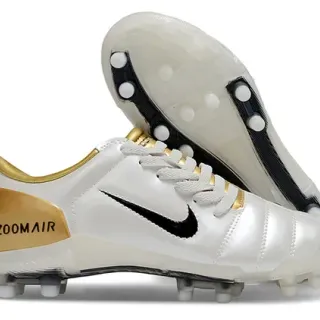 Nike Zoom Air Branco e Dourado Chuteiras para Campo Firme