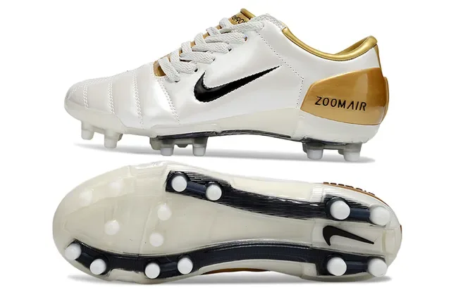 Nike Zoom Air সাদা এবং সোনালি ফর্ম গ্রাউন্ড ফুটবল জুতা 6
