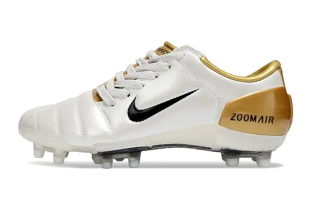 Nike Zoom Air সাদা এবং সোনালি ফর্ম গ্রাউন্ড ফুটবল জুতা 7