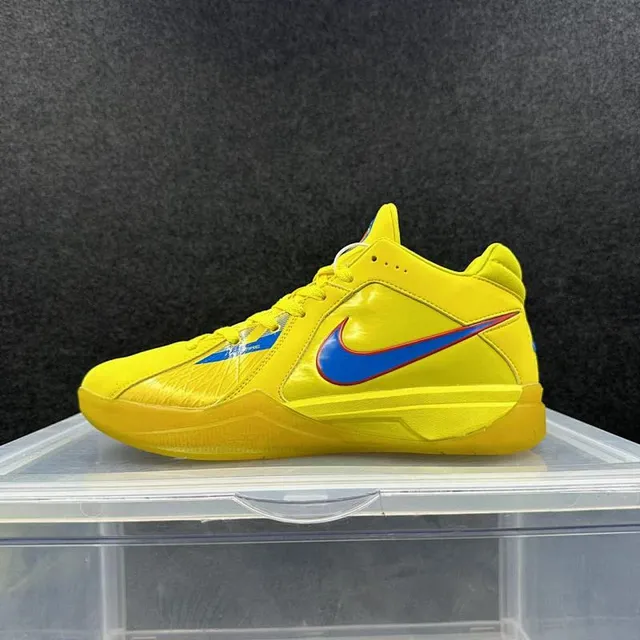 Nike Zoom Kobe IV Jaune Bleu Chaussures de Basketball 2
