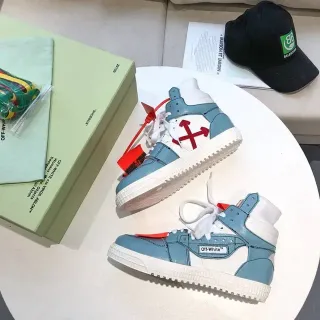 Off-White Air Jordan 1 Blue High-Top Industrial Design Lifestyle Sneakers