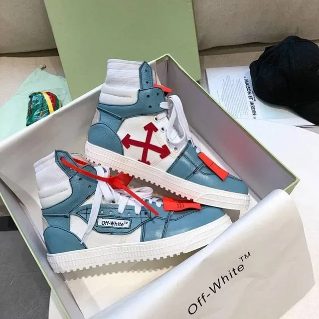 Off-White Air Jordan 1 Chaussures Lifestyle Bleu High-Top Design Industriel 2