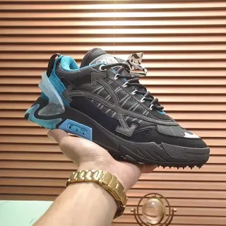 Off-White Black Blue Sole Industrial Zippered Air Unit Chunky Sneakers