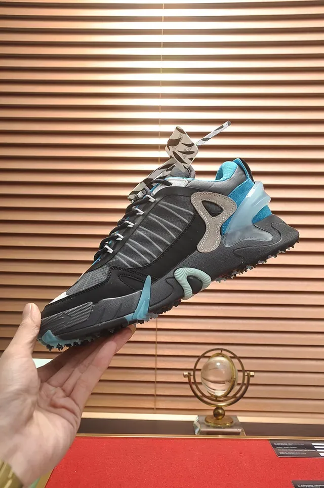 Off-White काली नीली सोल इंडस्ट्रियल जिपर एयर यूनिट चंकी स्नीकर्स 5