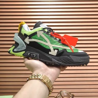 Off-White Black Green Industrial Design Multi-Layered Upper Chunky Sneakers