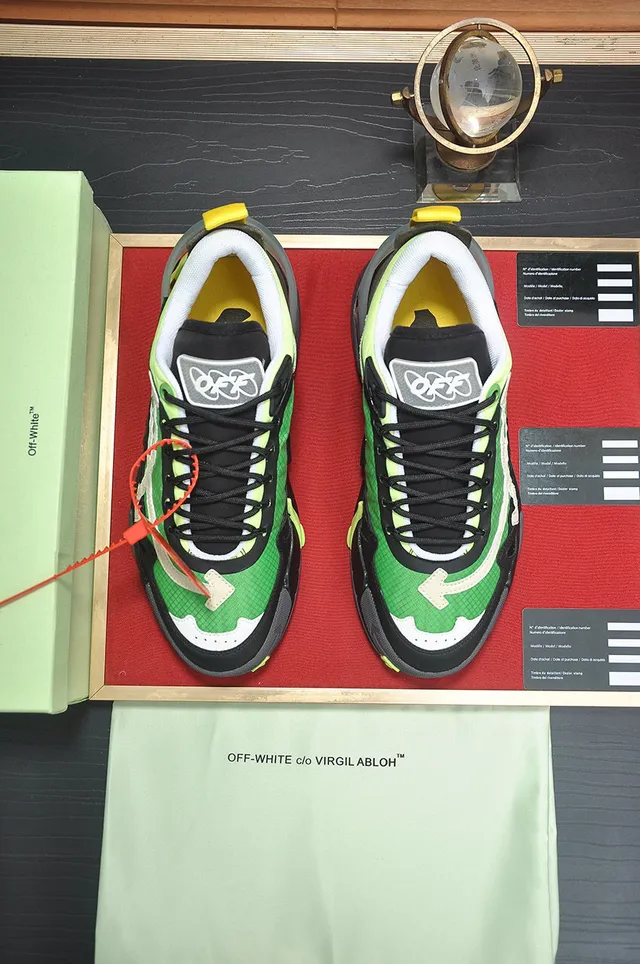 Off-White Black Green Industrial Design Multi-Layered Upper Chunky Sneakers 9