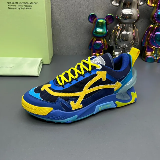 Off-White Blue Yellow Oversized Arrow Motif Industrial Zip-Tie Chunky Sneakers 4