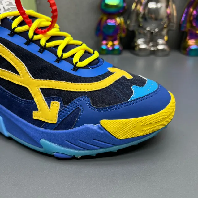 Off-White Blue Yellow Oversized Arrow Motif Industrial Zip-Tie Chunky Sneakers 6