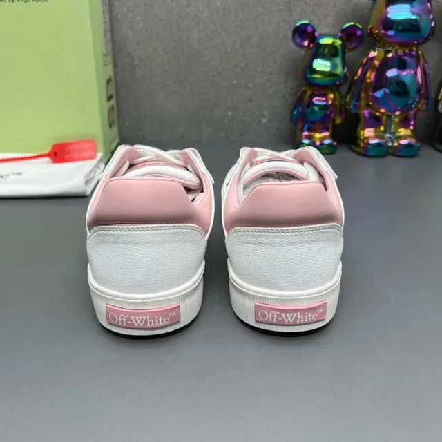 Off-White Lifestyle Sneaker Pink Low-Top Leather Upper Lifestyle Sneakers 7