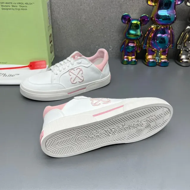 Off-White Lifestyle Sneaker Pink Low-Top Leather Upper Lifestyle Sneakers 8