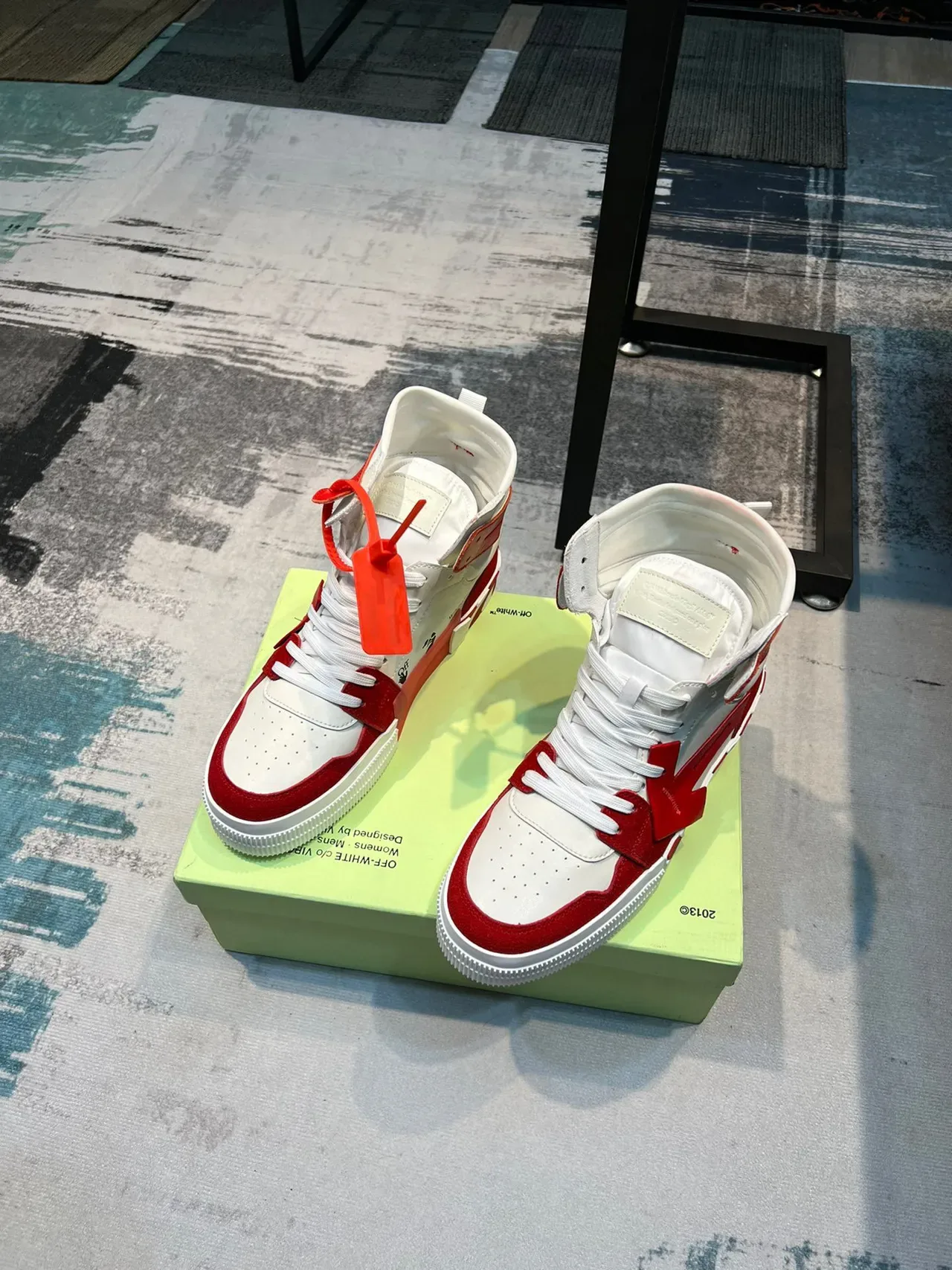 Off-White Tênis Lifestyle Vermelho High-Top Alça Zip-Tie Industrial 6