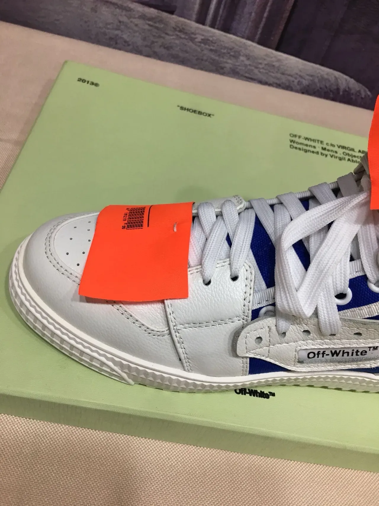 Off-White The Ten Blue High-Top Layered Leather And Textile Lifestyle Sneakers 5