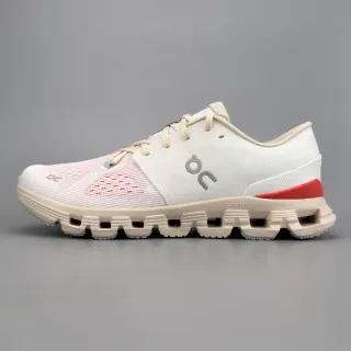 On Beige Red Open Hexagonal CloudTec Pods Minimalist Lacing System Sneakers