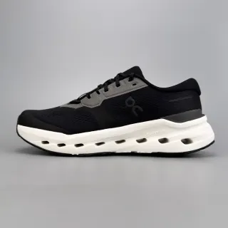 On Black White Engineered Mesh Upper Gray Synthetic Overlays Running Shoes