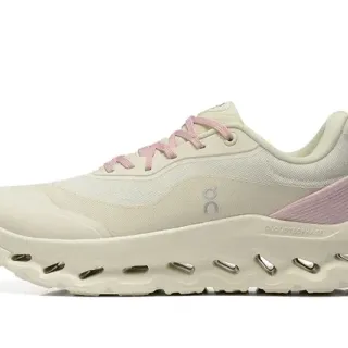 On Cloud Beige Pink Cloudtec Pod Sole Mesh Upper Lifestyle Sneakers
