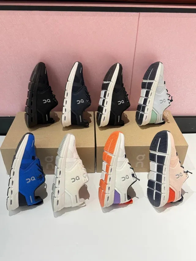 On Cloud Blue and Black Knit Lifestyle Sneakers 3