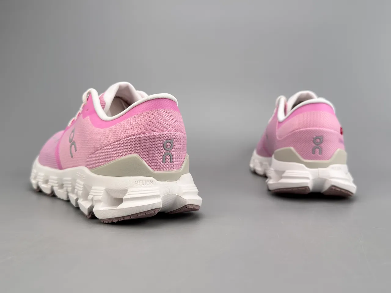 On Cloud Pink Knit Running Shoes 6