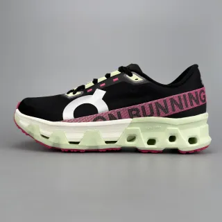 On Cloudmonster Black Pink Lime Green Running Shoes