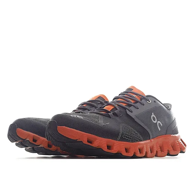 On Cloudmonster Gris Naranja Zapatillas de correr 3