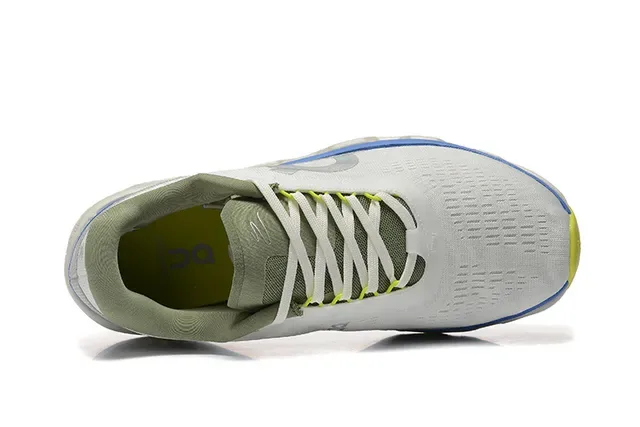 On Cloudmonster Light Gray Blue Lime Running Shoes 3