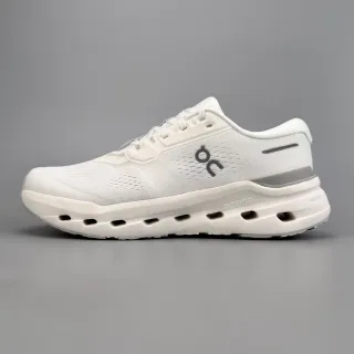 On White Gray Breathable Engineered Mesh Upper Open Hexagonal CloudTec Midsole Pods Running Shoes