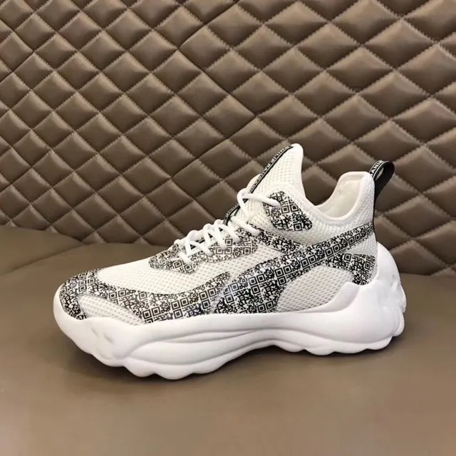 Philipp Plein Active White Black Sculpted Sole Geometric Pixelated Overlay Chunky Sneakers 7