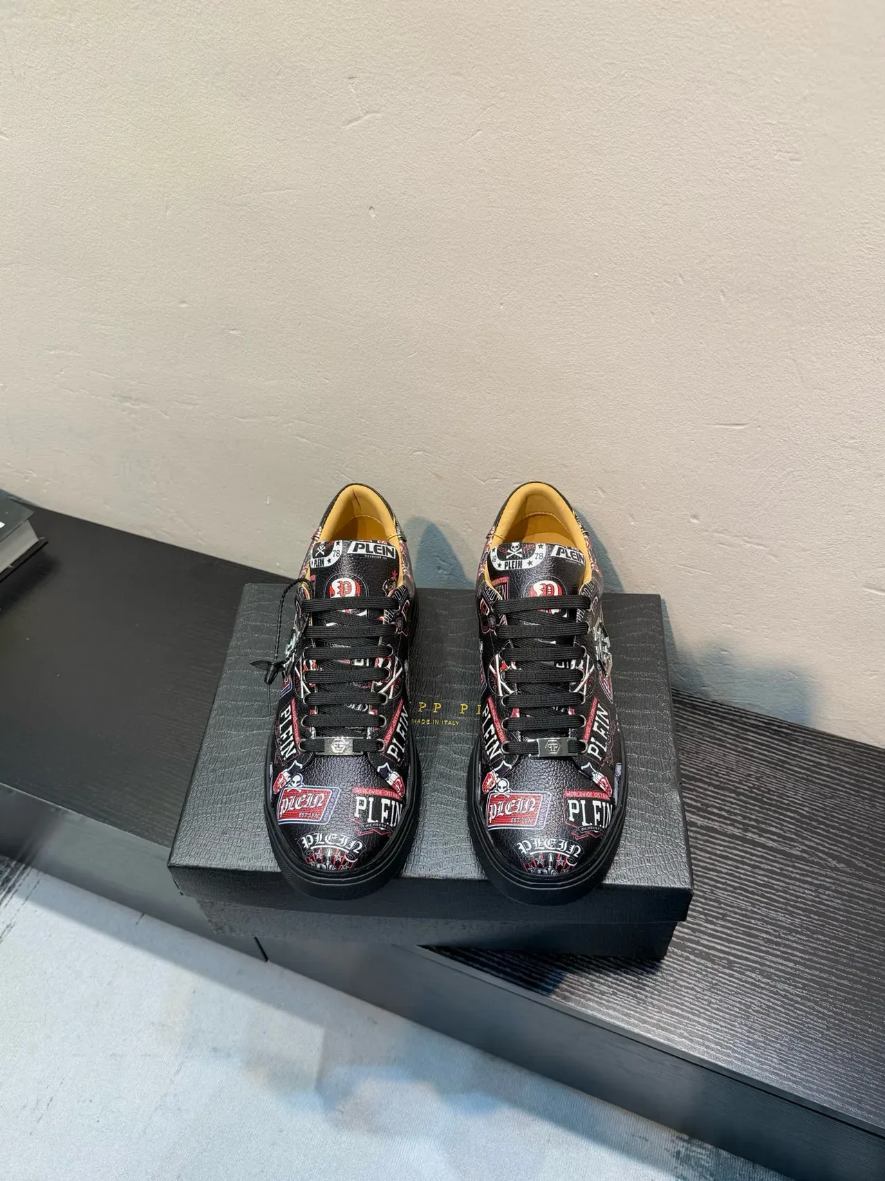 Philipp Plein Logo Print Patchwork Black Lifestyle Sneakers 2