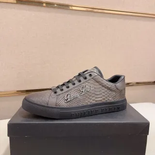 Philipp Plein Piana Loro Snakeskin Gray Black Lifestyle Sneakers