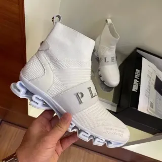 Philipp Plein PL Series সাদা সক-ফিট উঁচু টপ লাইফস্টাইল স্নিকার