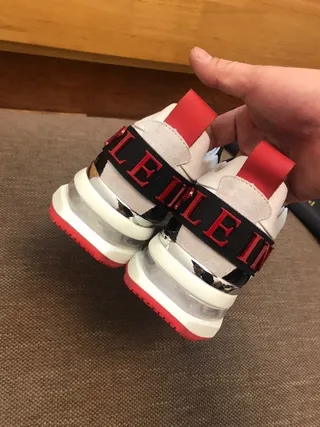Philipp Plein PP Sport Suela blanca y negra Malla y recubrimiento sintético Zapatillas con suela gruesa 3