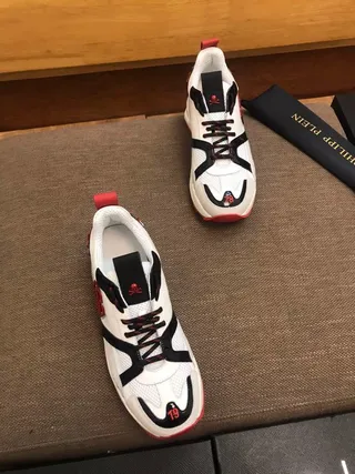 Philipp Plein PP Sport Suela blanca y negra Malla y recubrimiento sintético Zapatillas con suela gruesa 6